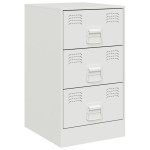 vidaXL Noptieră, alb, 34,5x39x62 cm, oțel