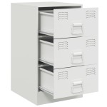 vidaXL Noptiere, 2 buc., alb, 34,5x39x62 cm, oțel