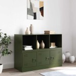 vidaXL Bufeta verde măslină 99x39x73 cm oțel