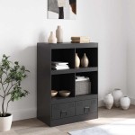 vidaXL Dulap înalt, negru, 67x39x95 cm, oțel