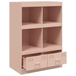 vidaXL Comodă Roz 67x39x95 cm oțel vidaXL Comodă Roz 67x39x95 cm oțel