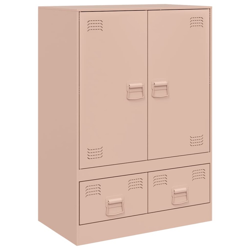 vidaXL Dulap înalt Roz 67x39x95 cm oțel