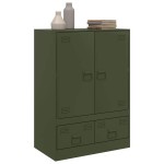 vidaXL Dulap înalt verde măslină 67x39x95 cm oțel vidaXL Dulap înalt verde măslină 67x39x95 cm oțel