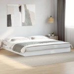 vidaXL Cadru de pat fără saltea, alb, 180x200 cm, lemn de prelucrare vidaXL Cadru de pat fără saltea, alb, 180x200 cm, lemn de prelucrare