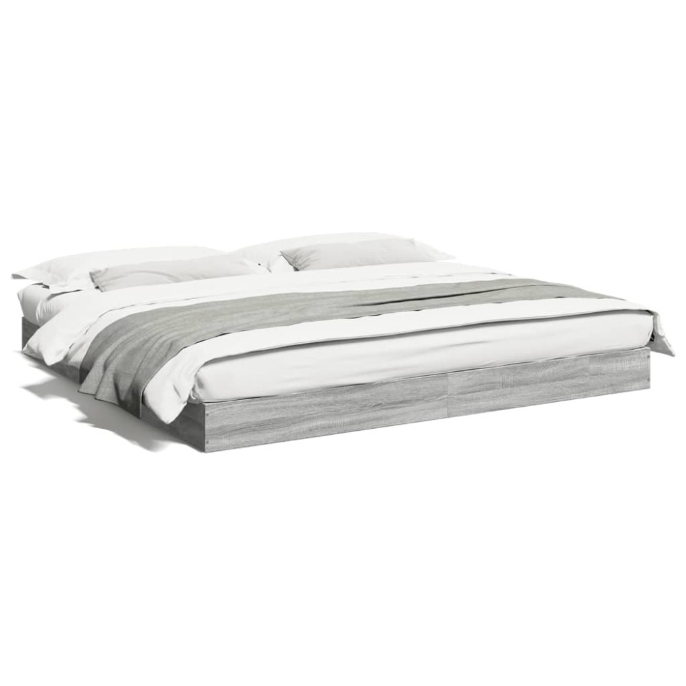vidaXL Cadru de pat fără saltea Gri Sonoma 180x200cm Lemn prelucrat