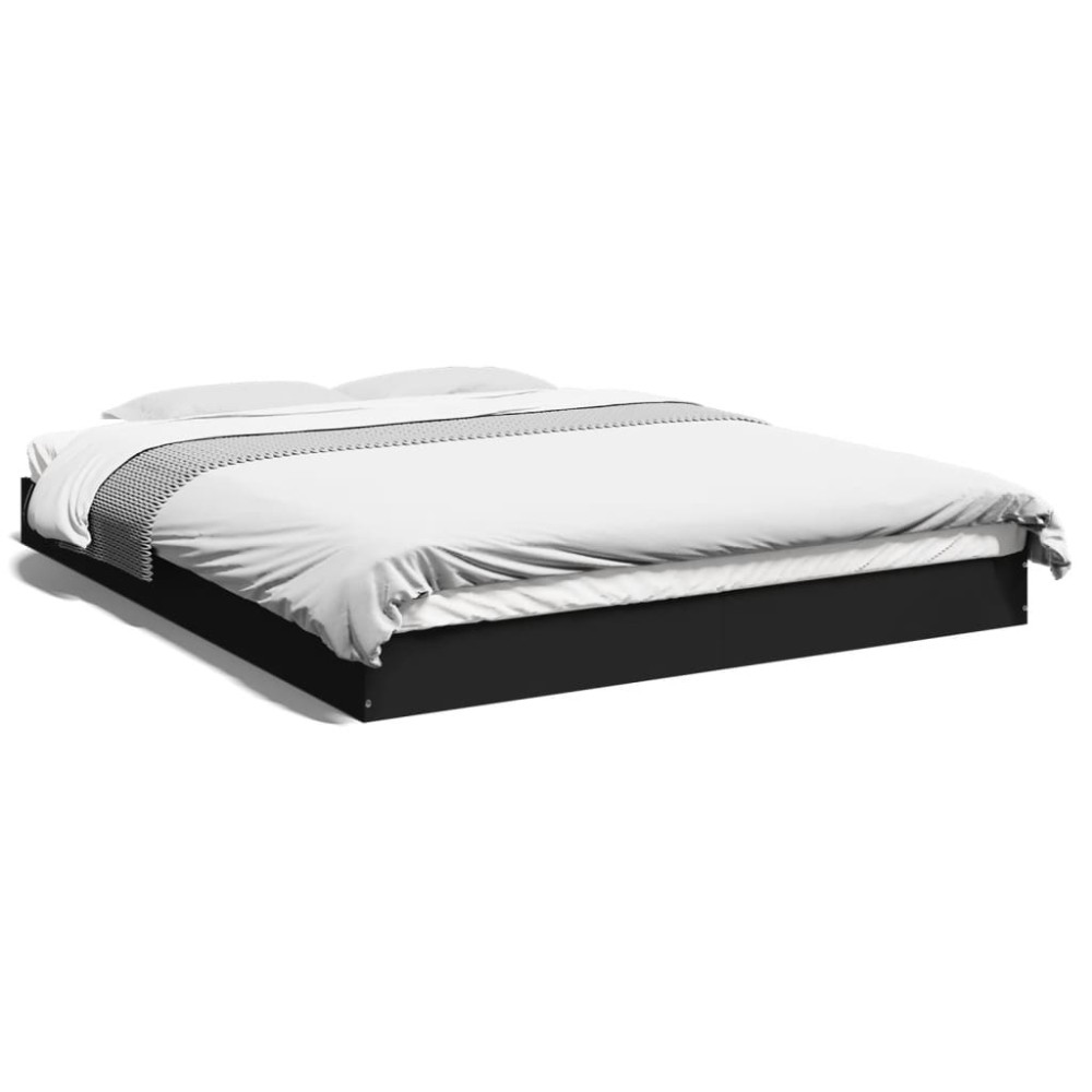 vidaXL Cadru de pat fără saltea Negru 160x200cm Lemn prelucrat