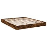 vidaXL Cadru de pat fără saltea Stejar afumat 160x200cm Lemn prelucrat
