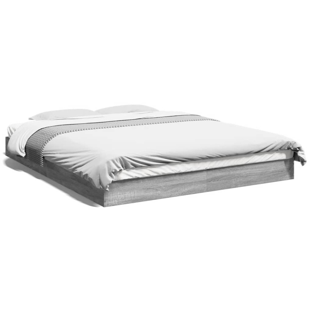 vidaXL Cadru de pat fără saltea Gri Sonoma 160x200cm lemn prelucrat