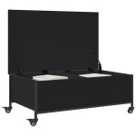 vidaXL Măsuță de cafea cu roți, negru, 91x55x34 cm, lemn prelucrat vidaXL Măsuță de cafea cu roți, negru, 91x55x34 cm, lemn prelucrat