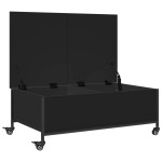 vidaXL Măsuță de cafea cu roți, negru, 91x55x34 cm, lemn prelucrat vidaXL Măsuță de cafea cu roți, negru, 91x55x34 cm, lemn prelucrat