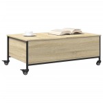 vidaXL Măsuță cafea cu roți stejar sonoma 91x55x34 cm lemn prelucrat vidaXL Măsuță cafea cu roți stejar sonoma 91x55x34 cm lemn prelucrat
