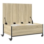 vidaXL Măsuță cafea cu roți stejar sonoma 91x55x34 cm lemn prelucrat vidaXL Măsuță cafea cu roți stejar sonoma 91x55x34 cm lemn prelucrat