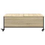 vidaXL Măsuță cafea cu roți stejar sonoma 91x55x34 cm lemn prelucrat vidaXL Măsuță cafea cu roți stejar sonoma 91x55x34 cm lemn prelucrat