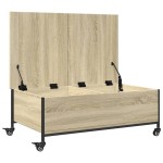 vidaXL Măsuță cafea cu roți stejar sonoma 91x55x34 cm lemn prelucrat vidaXL Măsuță cafea cu roți stejar sonoma 91x55x34 cm lemn prelucrat
