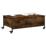 vidaXL Măsuță cafea cu roți stejar fumuriu 91x55x34 cm lemn prelucrat vidaXL Măsuță cafea cu roți stejar fumuriu 91x55x34 cm lemn prelucrat