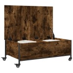 vidaXL Măsuță cafea cu roți stejar fumuriu 91x55x34 cm lemn prelucrat vidaXL Măsuță cafea cu roți stejar fumuriu 91x55x34 cm lemn prelucrat