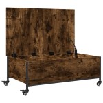 vidaXL Măsuță cafea cu roți stejar fumuriu 91x55x34 cm lemn prelucrat vidaXL Măsuță cafea cu roți stejar fumuriu 91x55x34 cm lemn prelucrat