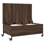 vidaXL Măsuță cafea cu roți stejar maro 91x55x34 cm lemn prelucrat vidaXL Măsuță cafea cu roți stejar maro 91x55x34 cm lemn prelucrat