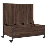 vidaXL Măsuță cafea cu roți stejar maro 91x55x34 cm lemn prelucrat vidaXL Măsuță cafea cu roți stejar maro 91x55x34 cm lemn prelucrat