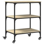 vidaXL Cărucior de bucătărie stejar sonoma 60x41x76 cm lemn prelucrat vidaXL Cărucior de bucătărie stejar sonoma 60x41x76 cm lemn prelucrat