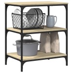 vidaXL Cărucior de bucătărie stejar sonoma 60x41x76 cm lemn prelucrat vidaXL Cărucior de bucătărie stejar sonoma 60x41x76 cm lemn prelucrat