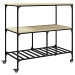 vidaXL Cărucior de bucătărie stejar sonoma 100x50x95 cm lemn prelucrat vidaXL Cărucior de bucătărie stejar sonoma 100x50x95 cm lemn prelucrat