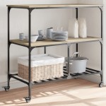vidaXL Cărucior de bucătărie stejar sonoma 100x50x95 cm lemn prelucrat vidaXL Cărucior de bucătărie stejar sonoma 100x50x95 cm lemn prelucrat