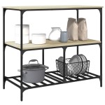 vidaXL Cărucior de bucătărie stejar sonoma 100x50x95 cm lemn prelucrat vidaXL Cărucior de bucătărie stejar sonoma 100x50x95 cm lemn prelucrat