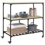 vidaXL Cărucior de bucătărie stejar sonoma 100x50x95 cm lemn prelucrat vidaXL Cărucior de bucătărie stejar sonoma 100x50x95 cm lemn prelucrat