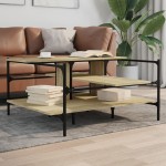 vidaXL Măsuță de cafea, stejar sonoma, 100x100x48,5 cm, lemn prelucrat vidaXL Măsuță de cafea, stejar sonoma, 100x100x48,5 cm, lemn prelucrat