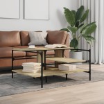 vidaXL Măsuță de cafea, stejar sonoma, 100x100x48,5 cm, lemn prelucrat vidaXL Măsuță de cafea, stejar sonoma, 100x100x48,5 cm, lemn prelucrat