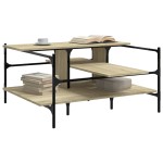 vidaXL Măsuță de cafea, stejar sonoma, 100x100x48,5 cm, lemn prelucrat vidaXL Măsuță de cafea, stejar sonoma, 100x100x48,5 cm, lemn prelucrat
