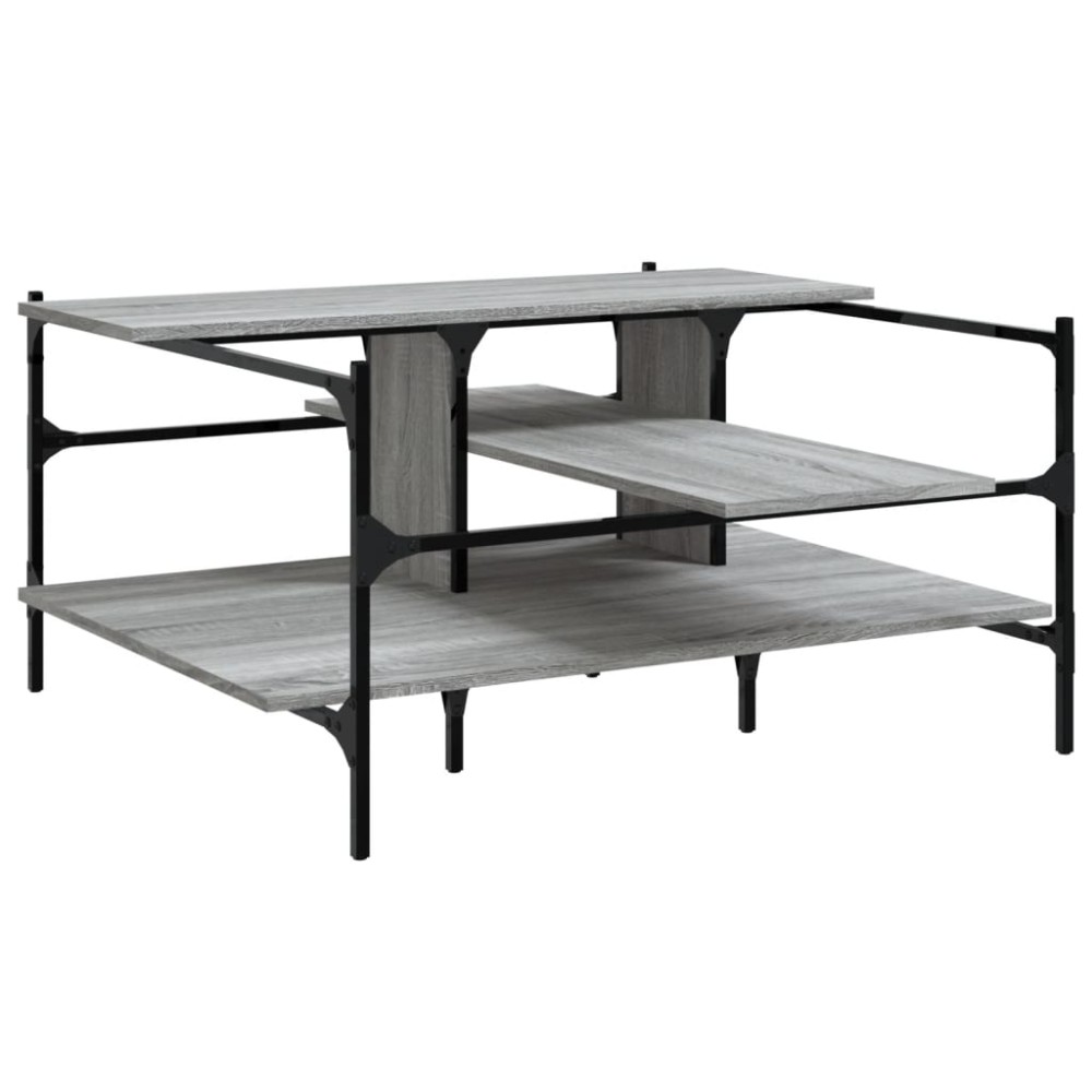 vidaXL Măsuță de cafea gri sonoma 100x100x48,5 cm lemn prelucrat