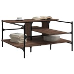 vidaXL Măsuță de cafea, stejar maro, 100x100x48,5cm, lemn prelucrat vidaXL Măsuță de cafea, stejar maro, 100x100x48,5cm, lemn prelucrat