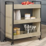 vidaXL Cărucior de bucătărie stejar sonoma 70x30x82 cm lemn prelucrat vidaXL Cărucior de bucătărie stejar sonoma 70x30x82 cm lemn prelucrat
