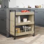 vidaXL Cărucior de bucătărie stejar sonoma 70x30x82 cm lemn prelucrat vidaXL Cărucior de bucătărie stejar sonoma 70x30x82 cm lemn prelucrat