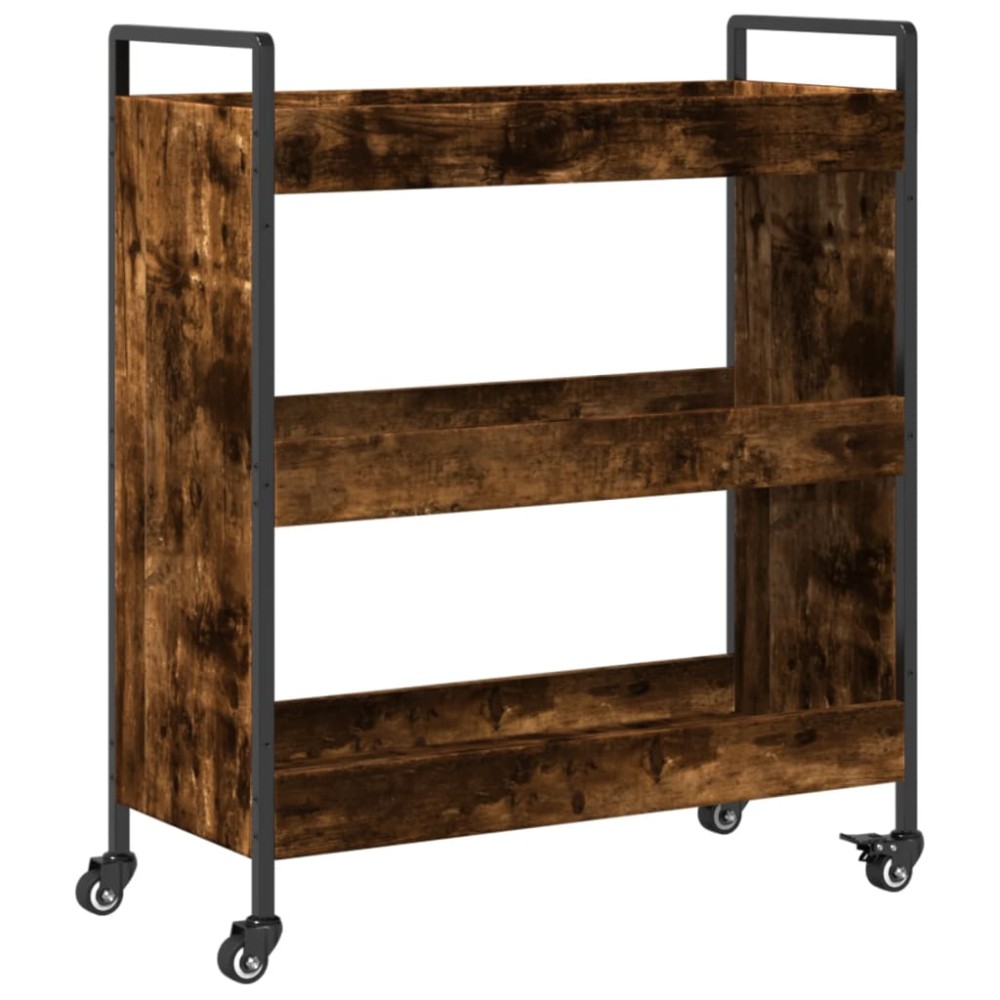vidaXL Cărucior de bucătărie stejar fumuriu 70x30x82 cm lemn prelucrat