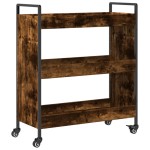 vidaXL Cărucior de bucătărie stejar fumuriu 70x30x82 cm lemn prelucrat vidaXL Cărucior de bucătărie stejar fumuriu 70x30x82 cm lemn prelucrat