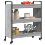 vidaXL Cărucior de bucătărie, gri sonoma, 70x30x82 cm, lemn prelucrat vidaXL Cărucior de bucătărie, gri sonoma, 70x30x82 cm, lemn prelucrat