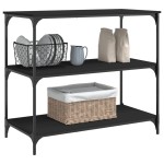 vidaXL Cărucior de bucătărie, negru, 102x50x95 cm, lemn prelucrat vidaXL Cărucior de bucătărie, negru, 102x50x95 cm, lemn prelucrat