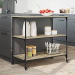 vidaXL Cărucior de bucătărie stejar sonoma 102x50x95 cm lemn vidaXL Cărucior de bucătărie stejar sonoma 102x50x95 cm lemn