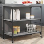 vidaXL Cărucior de bucătărie, gri sonoma 102x50x95 cm lemn prelucrat vidaXL Cărucior de bucătărie, gri sonoma 102x50x95 cm lemn prelucrat
