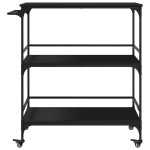 vidaXL Cărucior de bucătărie, negru, 100,5x50x105 cm, lemn prelucrat vidaXL Cărucior de bucătărie, negru, 100,5x50x105 cm, lemn prelucrat