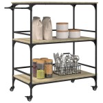 vidaXL Cărucior de bucătărie stejar sonoma 100,5x50x105 cm lemn vidaXL Cărucior de bucătărie stejar sonoma 100,5x50x105 cm lemn