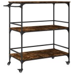 vidaXL Cărucior de bucătărie stejar fumuriu 100,5x50x105 cm lemn vidaXL Cărucior de bucătărie stejar fumuriu 100,5x50x105 cm lemn