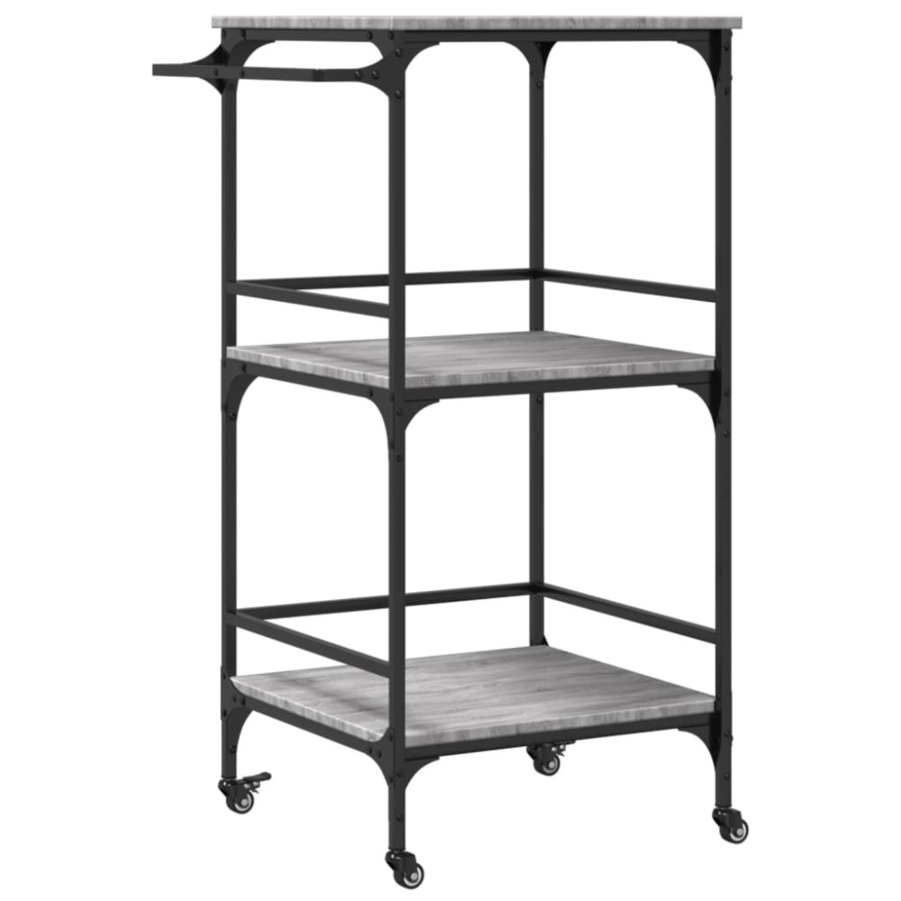 vidaXL Cărucior de bucătărie, gri sonoma 60,5x50x105 cm lemn prelucrat