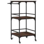vidaXL Cărucior de bucătărie, stejar maro 60,5x50x105cm lemn prelucrat vidaXL Cărucior de bucătărie, stejar maro 60,5x50x105cm lemn prelucrat