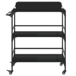 vidaXL Cărucior de bucătărie, negru, 81,5x41x92,5 cm, lemn prelucrat vidaXL Cărucior de bucătărie, negru, 81,5x41x92,5 cm, lemn prelucrat