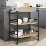 vidaXLCărucior de bucătărie stejar sonoma81,5x41x92,5cm lemn prelucrat vidaXLCărucior de bucătărie stejar sonoma81,5x41x92,5cm lemn prelucrat