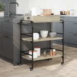 vidaXLCărucior de bucătărie stejar sonoma81,5x41x92,5cm lemn prelucrat vidaXLCărucior de bucătărie stejar sonoma81,5x41x92,5cm lemn prelucrat
